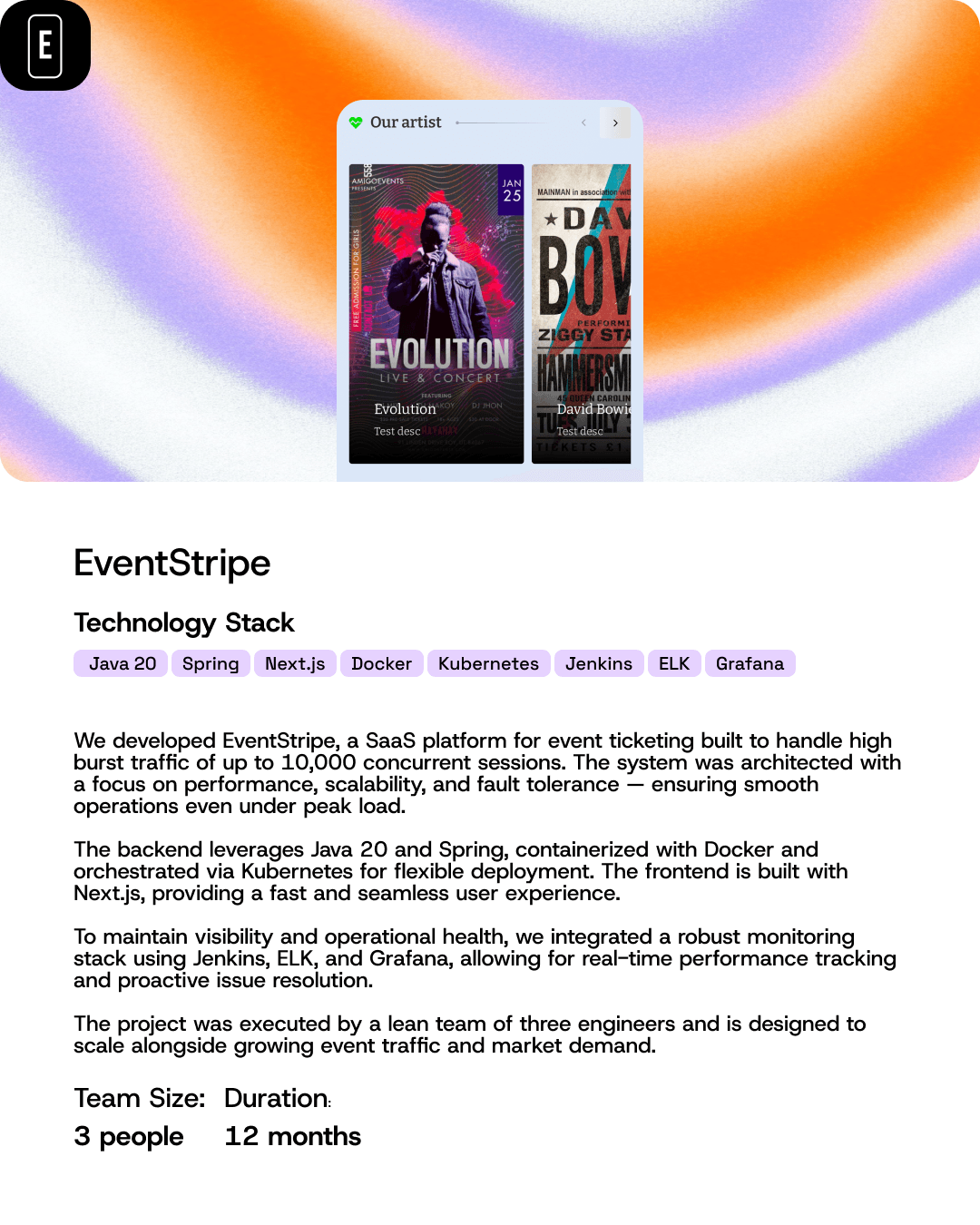 EventStripe traffic architecture diagram